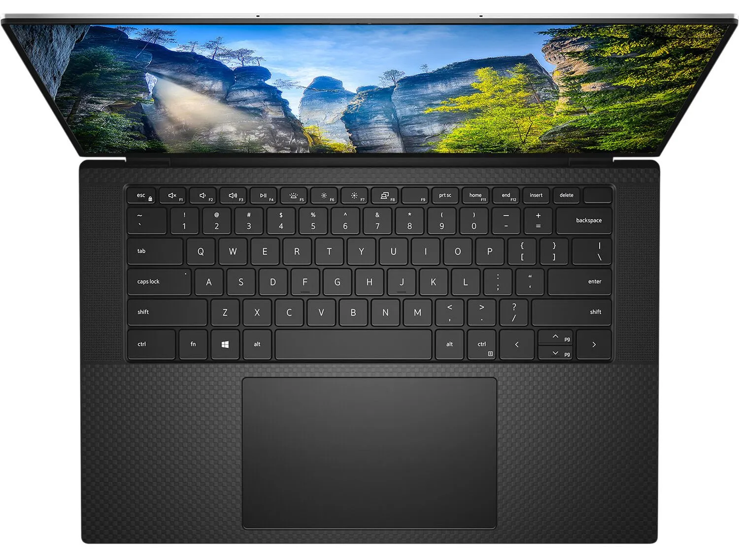 نمای نزدیک کیبورد لپ تاپ Dell Precision 5550